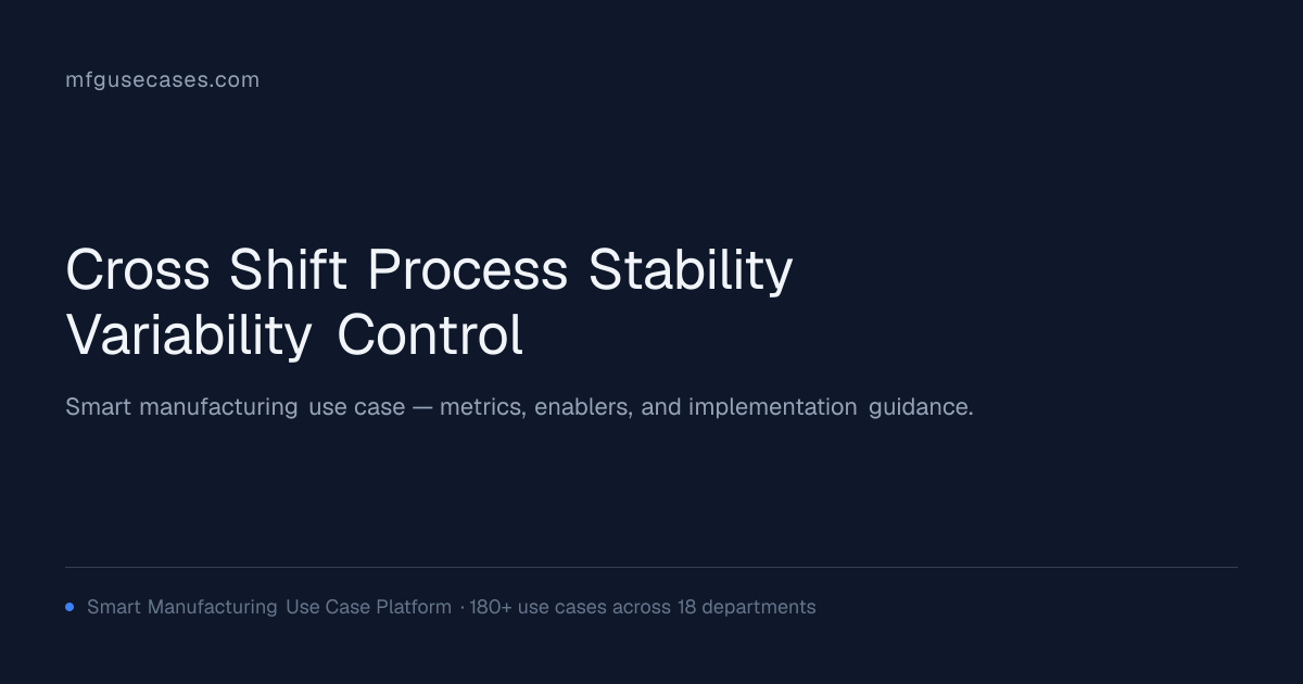 Cross-Shift Process Stability & Variability Control | mfgusecases.com