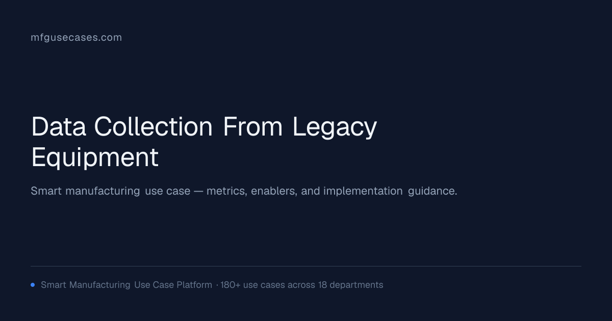 Data Collection from Legacy Equipment | mfgusecases.com