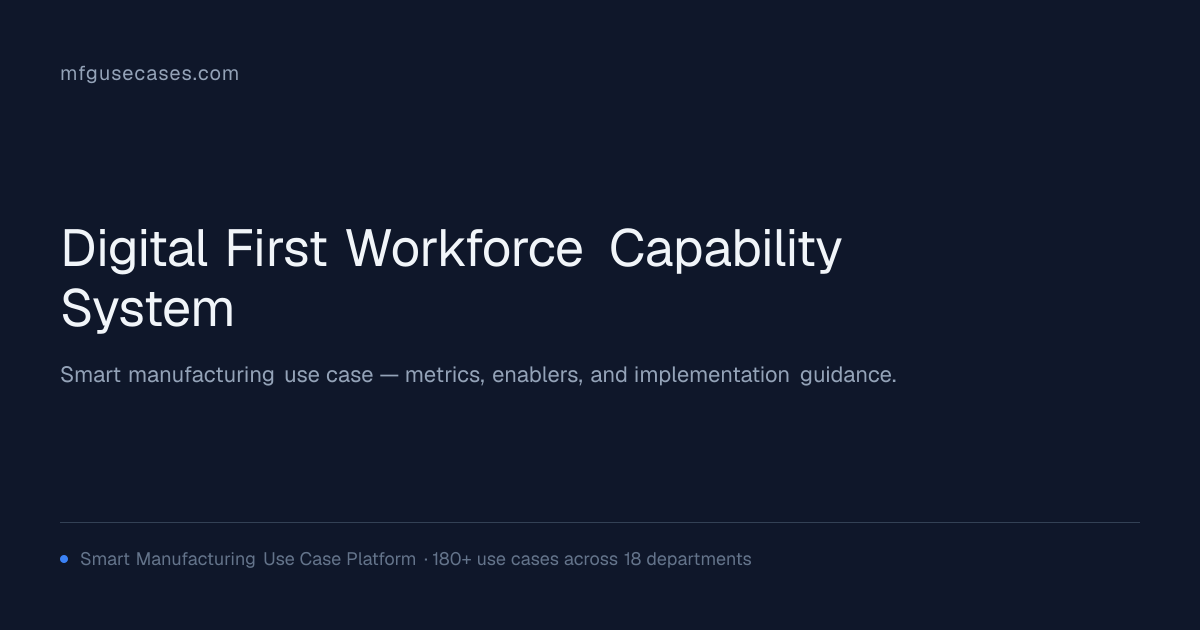 Digital-First Workforce Capability System | mfgusecases.com