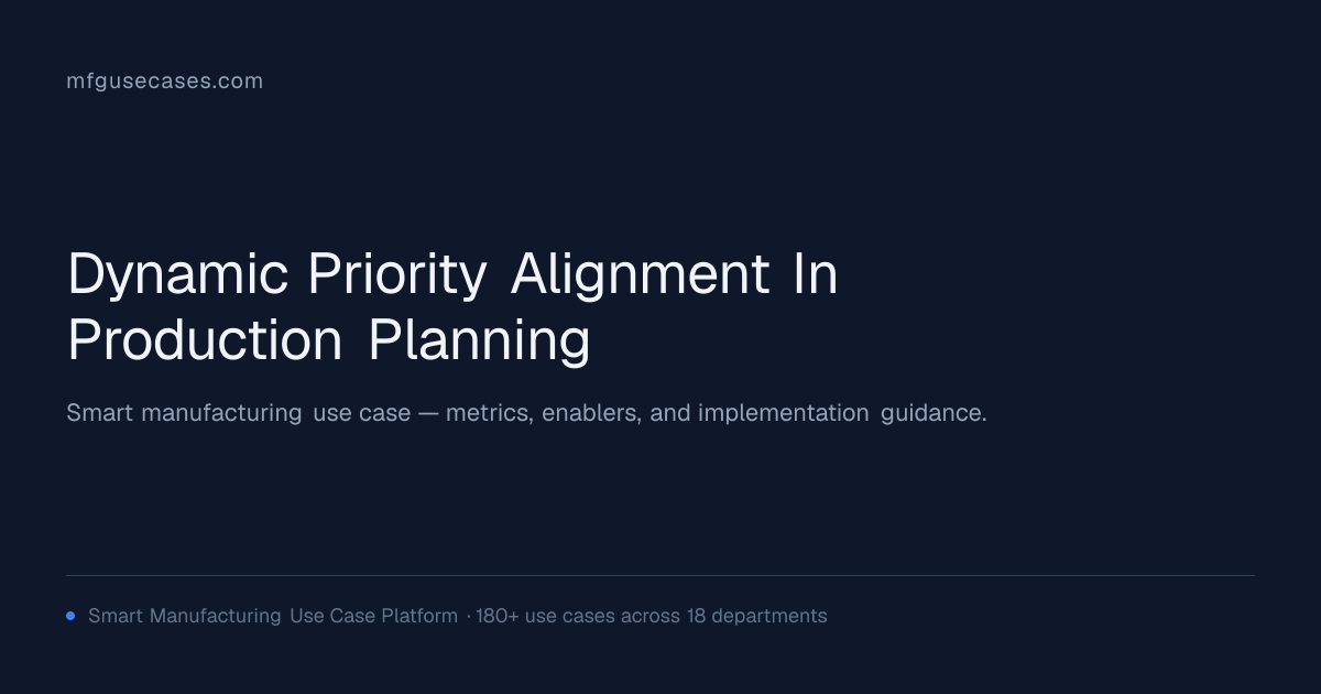 Dynamic Priority Alignment in Production Planning | mfgusecases.com