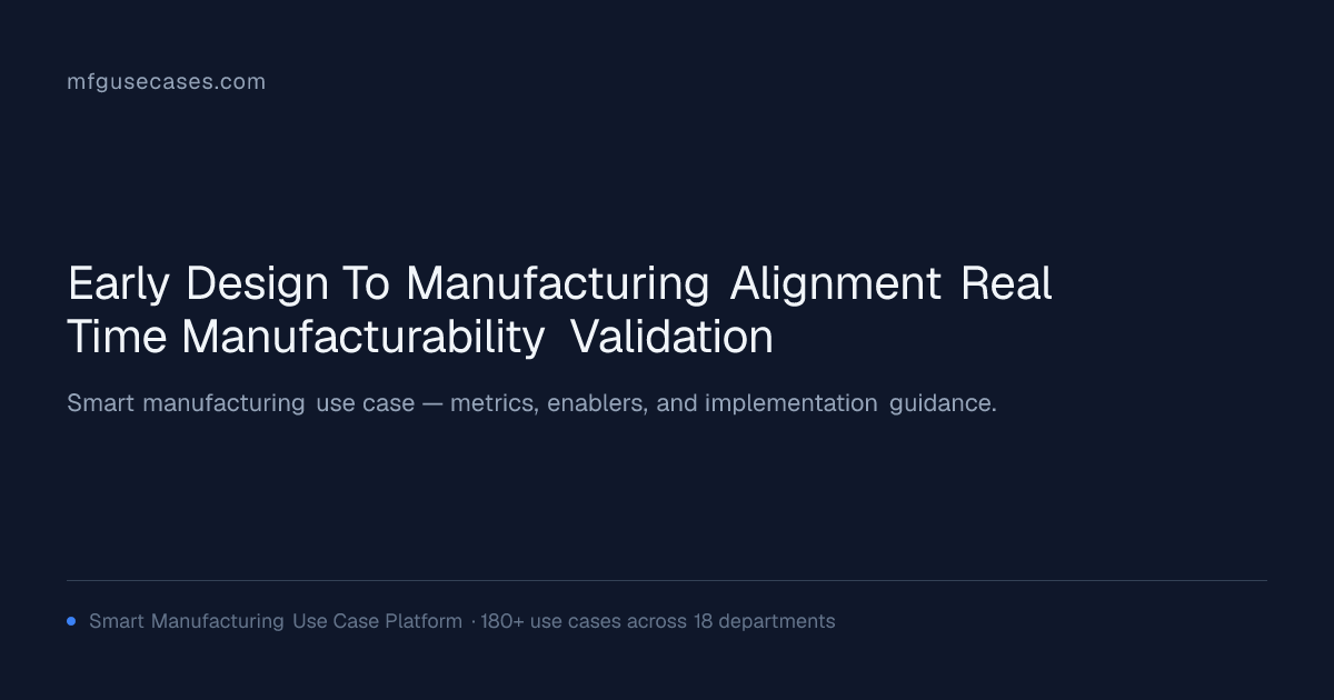 Early Design-to-Manufacturing Alignment & Real-Time Manufacturability ...
