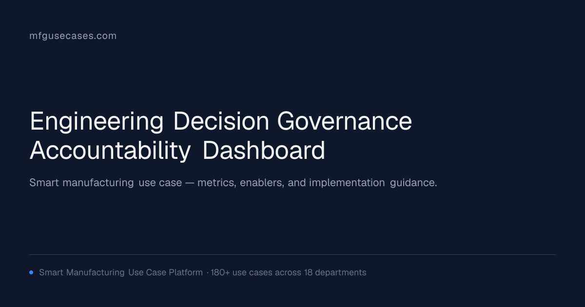 Engineering Decision Governance & Accountability Dashboard ...