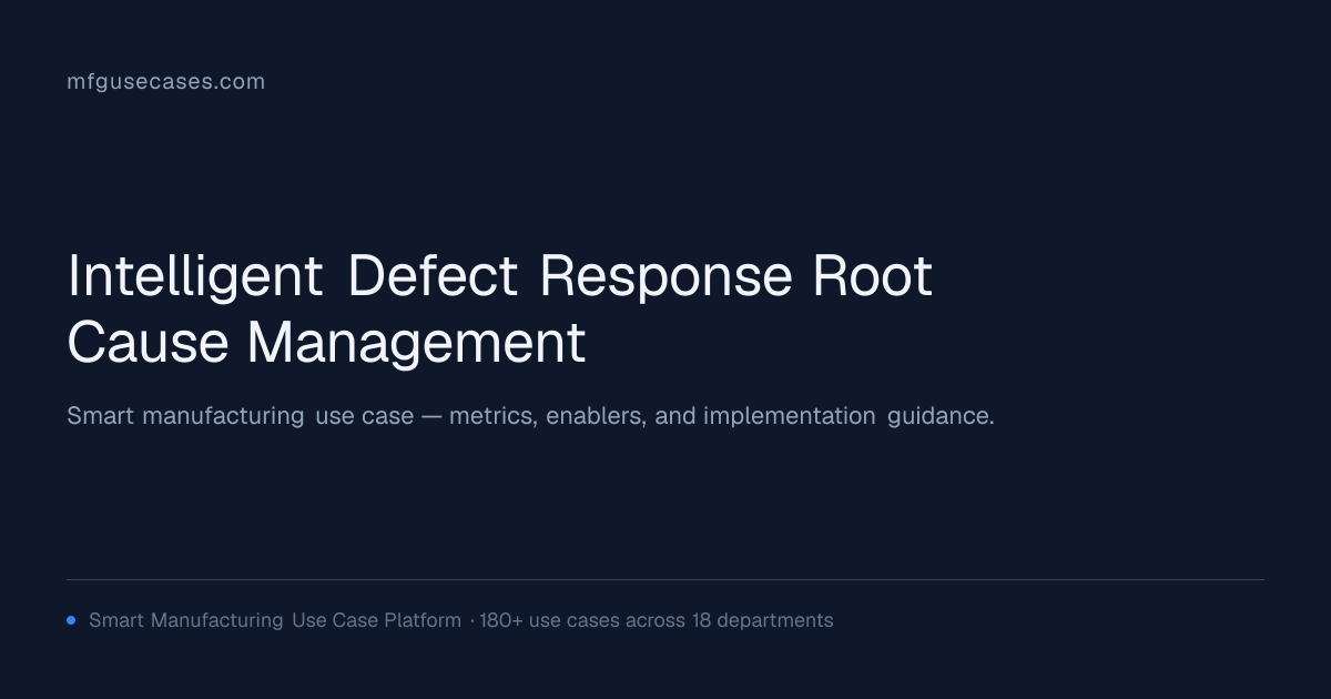 Intelligent Defect Response & Root Cause Management | mfgusecases.com