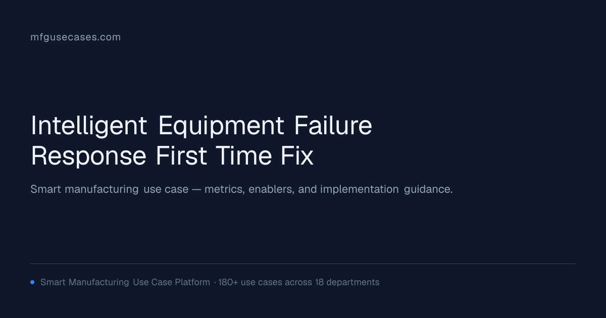 Intelligent Equipment Failure Response & First-Time Fix | mfgusecases.com