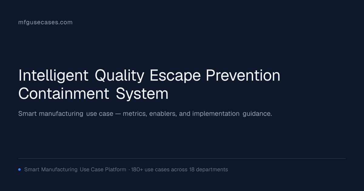 Intelligent Quality Escape Prevention & Containment System ...