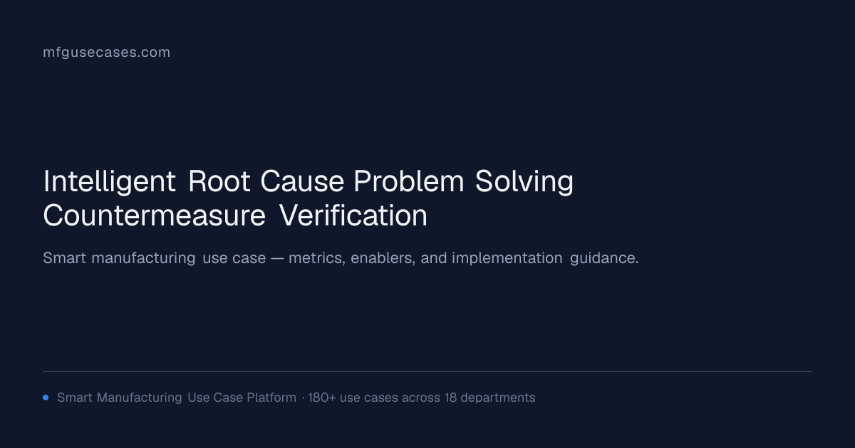 Intelligent Root Cause Problem Solving & Countermeasure Verification ...