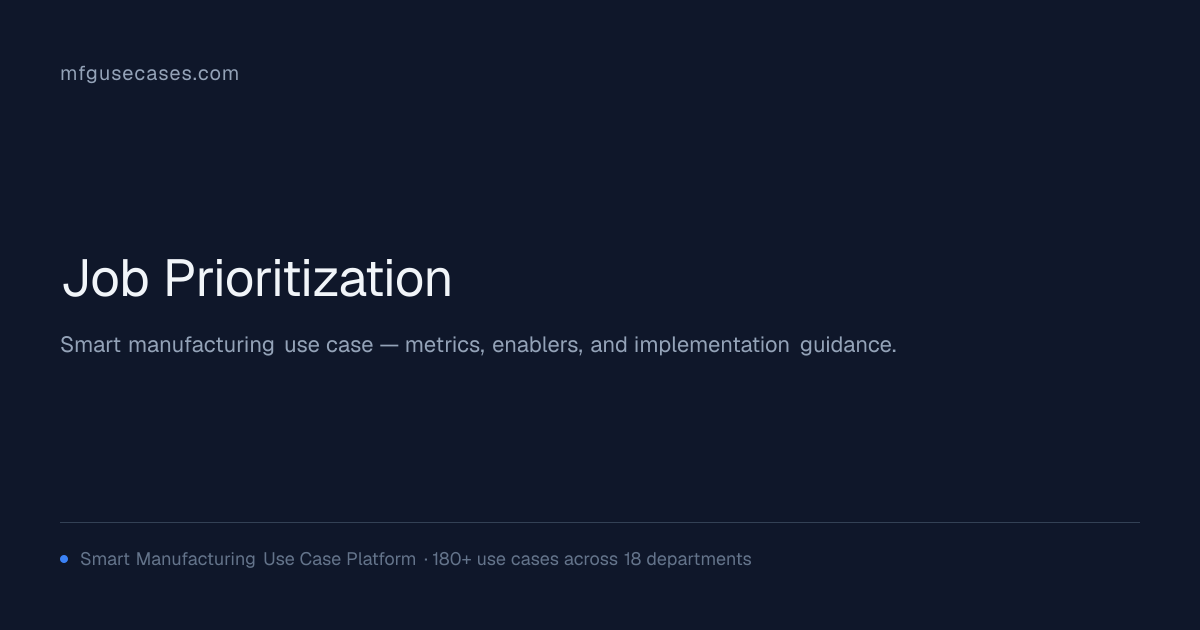 Job Prioritization | mfgusecases.com