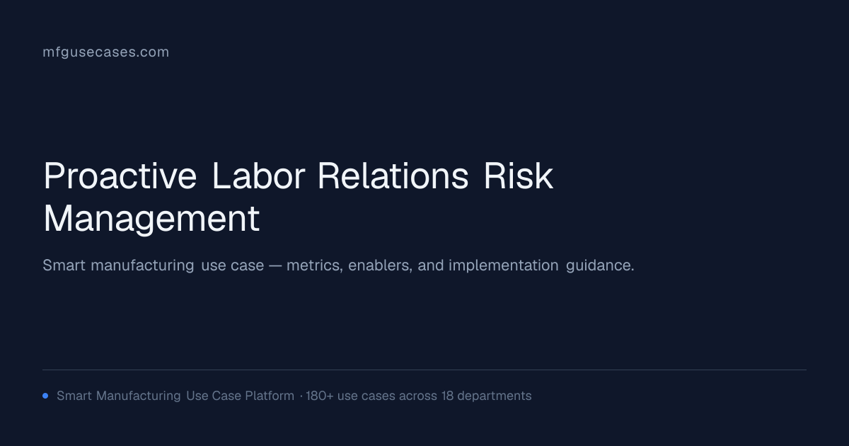 Proactive Labor Relations & Risk Management | mfgusecases.com