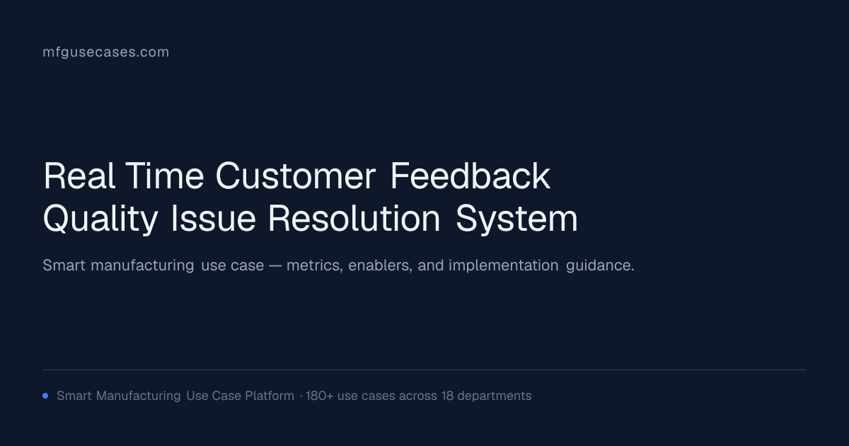 Real-Time Customer Feedback & Quality Issue Resolution System ...