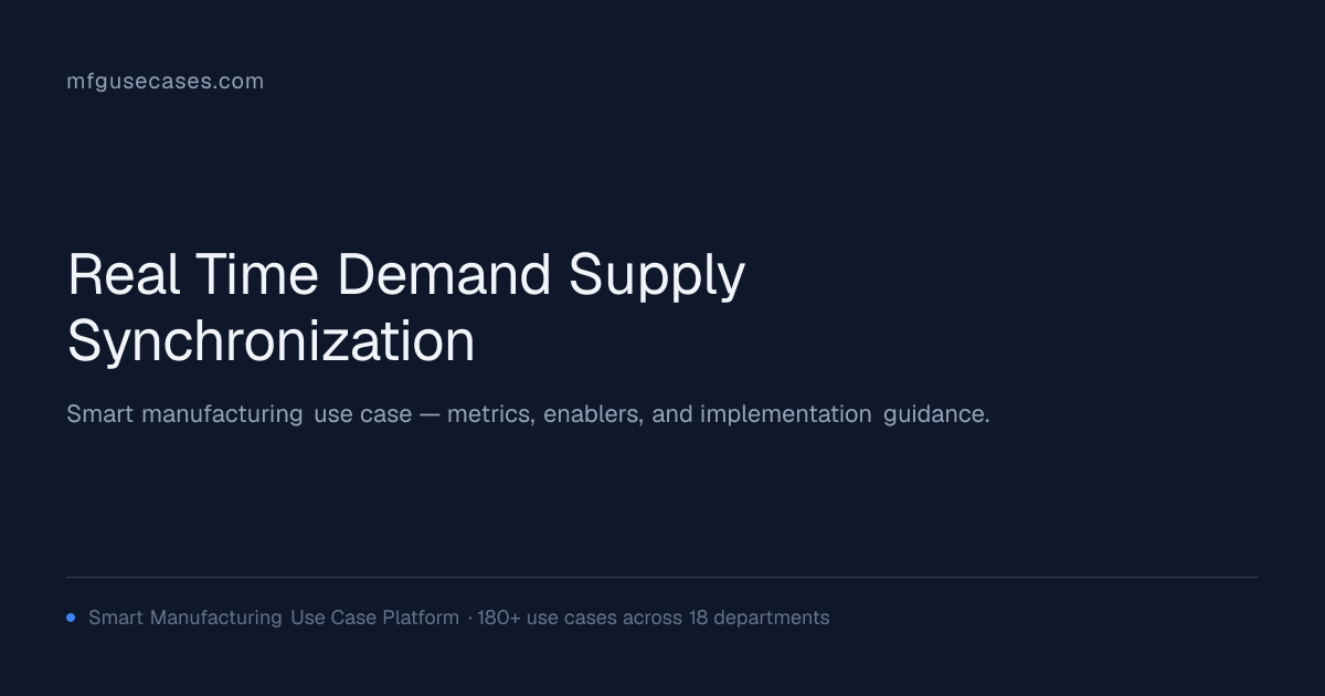 Real-Time Demand-Supply Synchronization | mfgusecases.com