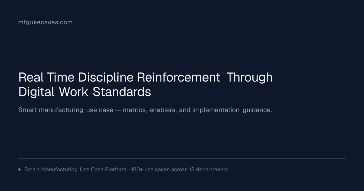Real-Time Discipline Reinforcement Through Digital Work Standards ...