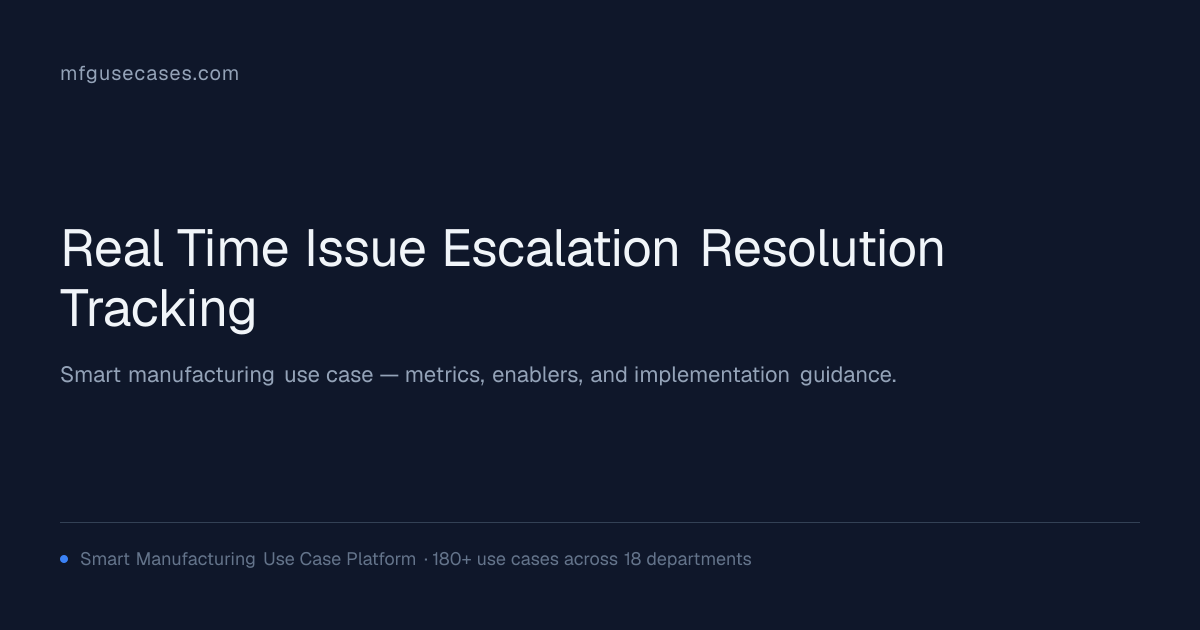 Real-Time Issue Escalation & Resolution Tracking | mfgusecases.com