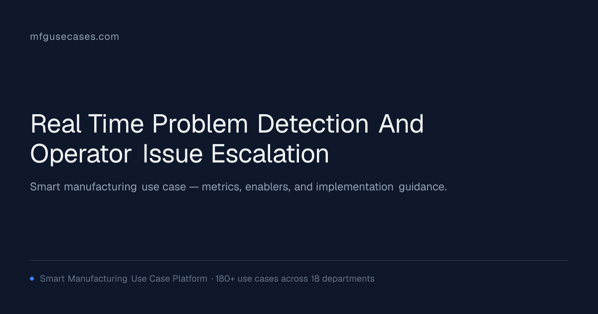 Real-Time Problem Detection and Operator Issue Escalation | mfgusecases.com