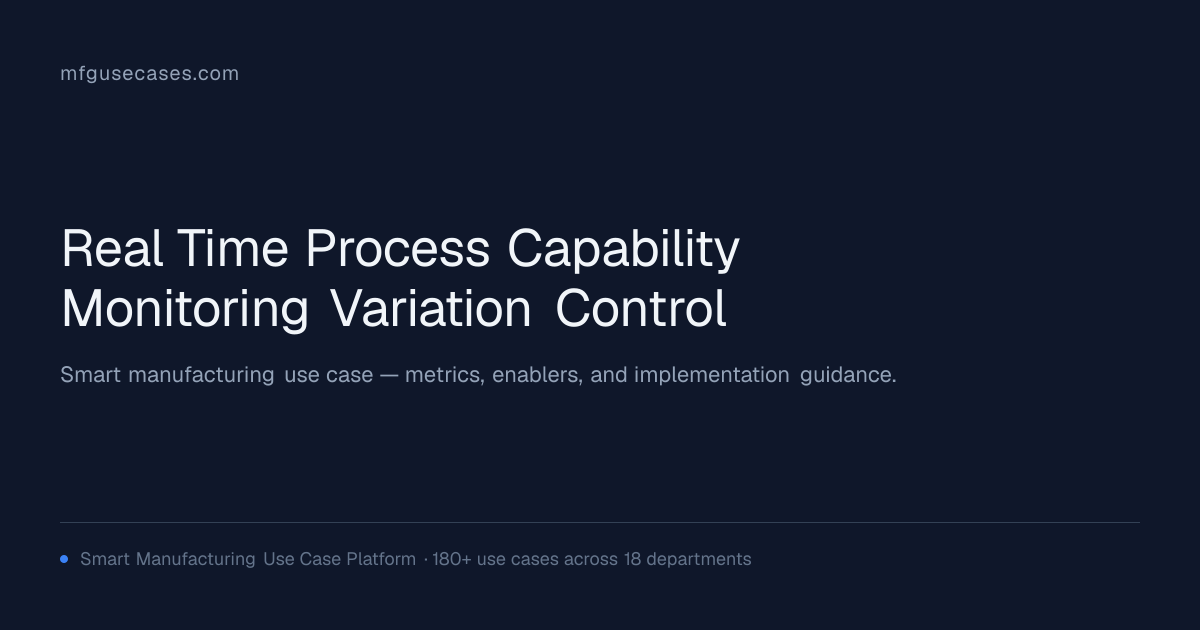 Real-Time Process Capability Monitoring & Variation Control ...