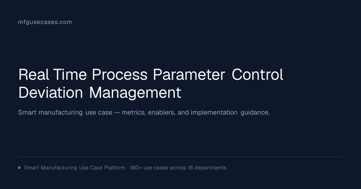 Real-Time Process Parameter Control & Deviation Management ...