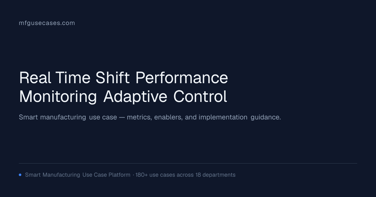 Real-Time Shift Performance Monitoring & Adaptive Control | mfgusecases.com