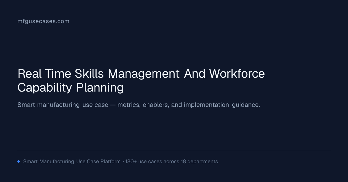 Real-Time Skills Management and Workforce Capability Planning ...