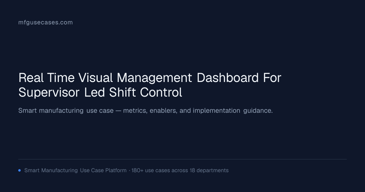 Real-Time Visual Management Dashboard for Supervisor-Led Shift Control ...