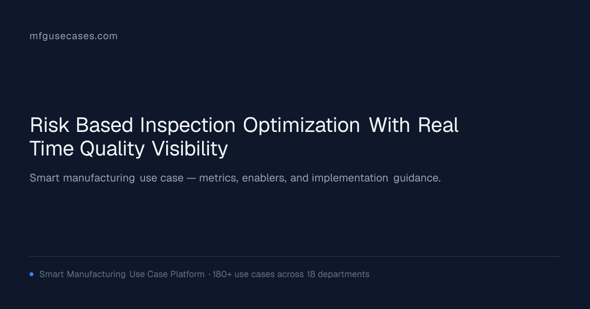 Risk-Based Inspection Optimization with Real-Time Quality Visibility ...