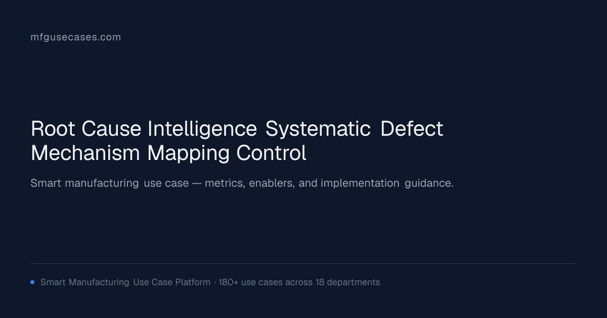 Root Cause Intelligence: Systematic Defect Mechanism Mapping & Control ...