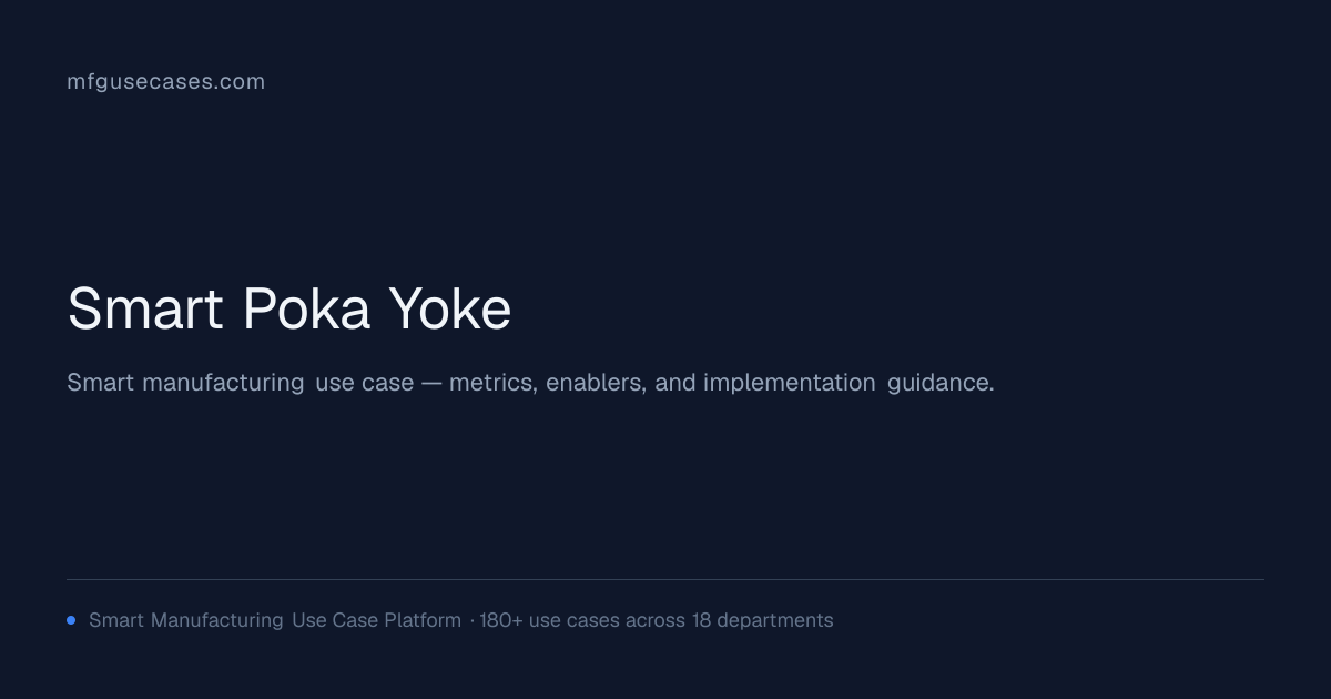 Smart Poka Yoke | mfgusecases.com