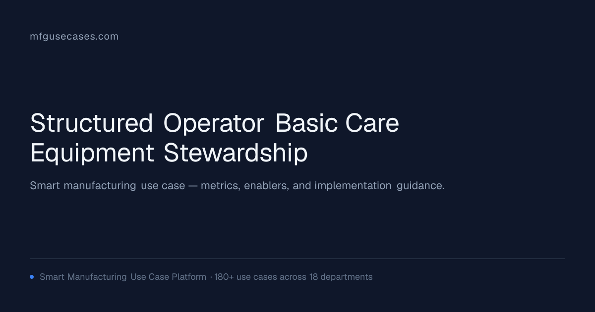 Structured Operator Basic Care & Equipment Stewardship | mfgusecases.com