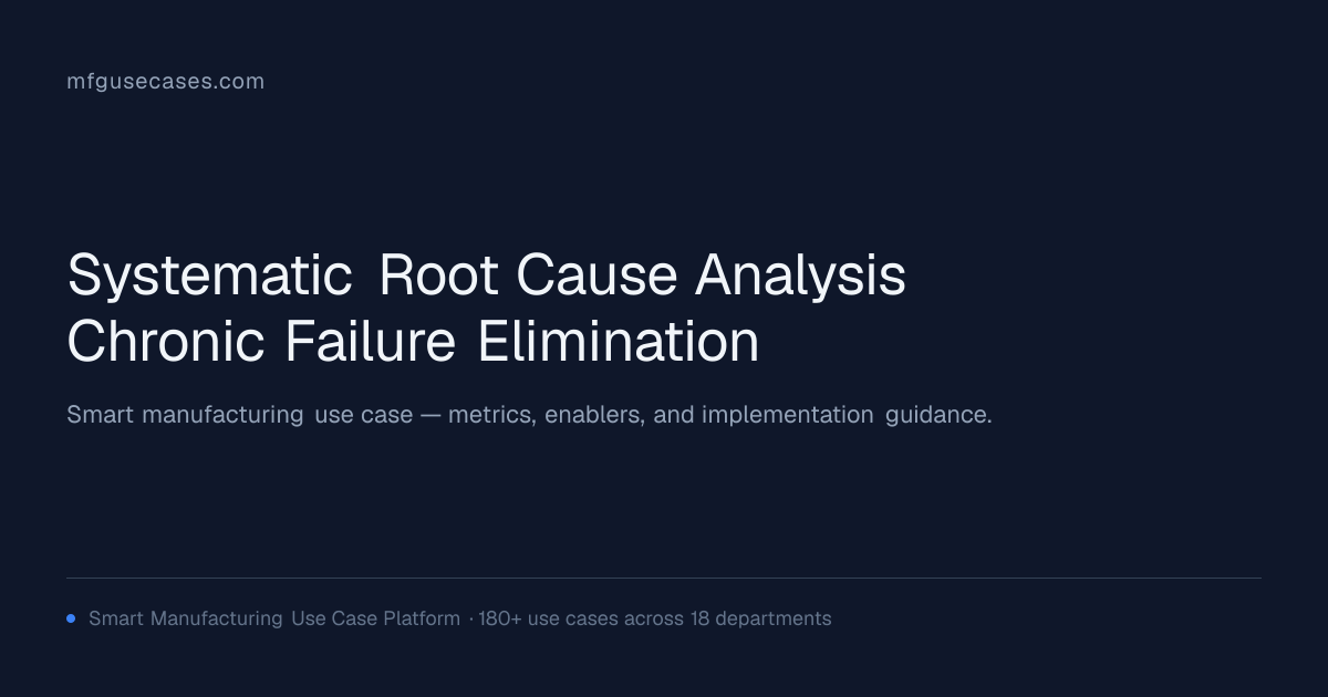 Systematic Root Cause Analysis & Chronic Failure Elimination ...
