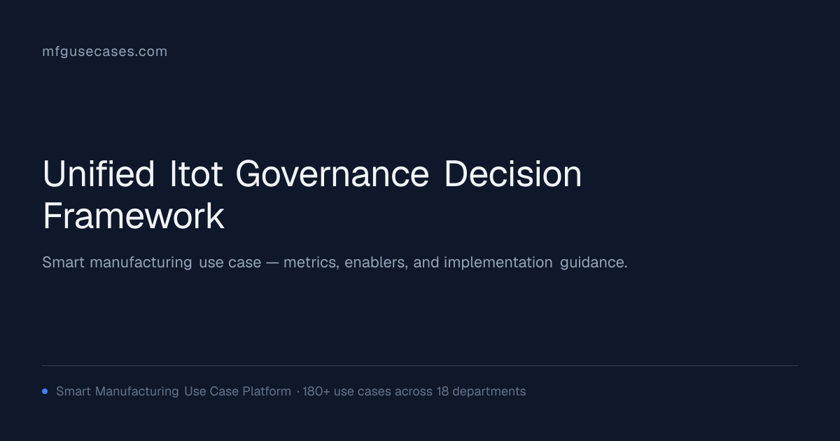 Unified IT/OT Governance & Decision Framework | mfgusecases.com
