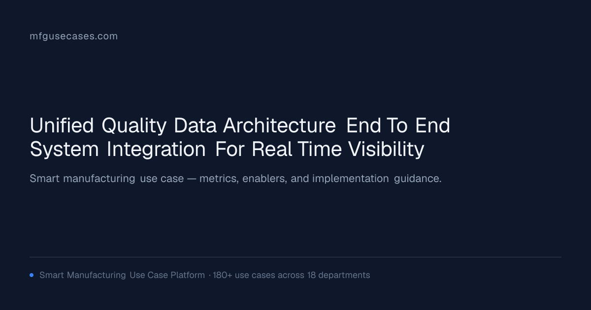 Unified Quality Data Architecture: End-to-End System Integration for ...