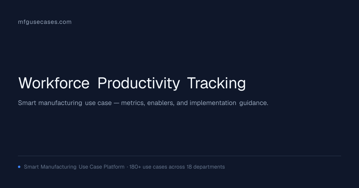 Workforce Productivity Tracking | mfgusecases.com